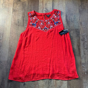 Women's ALYX Tank Top Size 3X Red Embroidered Sleeveless